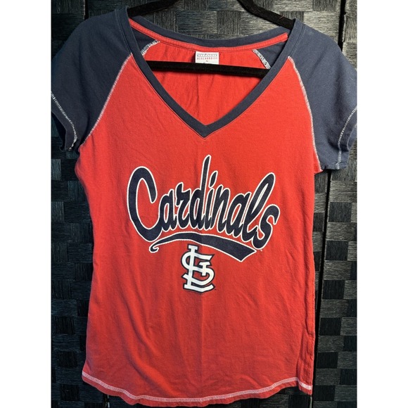 General Merchandise Tops - St. Louis Cardinals Womens Large Red Short Sleeve Raglan Sleeve V Neck